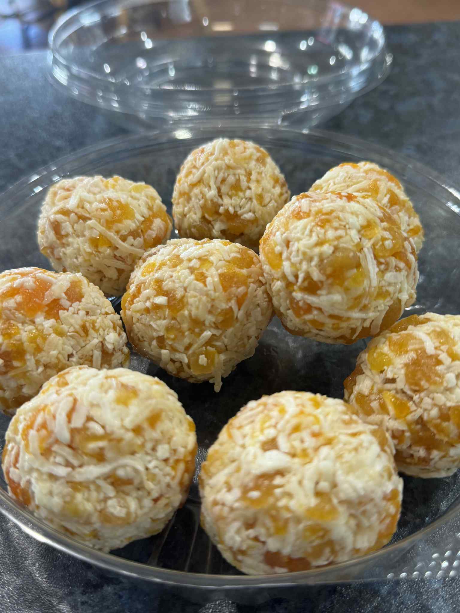 Homemade apricot balls from The Social Cafe in Emerald QLD 4720 – ideal for catering, parties, and morning teas.