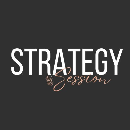 The image features the words 'STRATEGY Session' on a black background, with 'STRATEGY' in large white letters and 'Session' in a smaller, decorative font, suggesting a focus on strategic planning or咨询 services.
