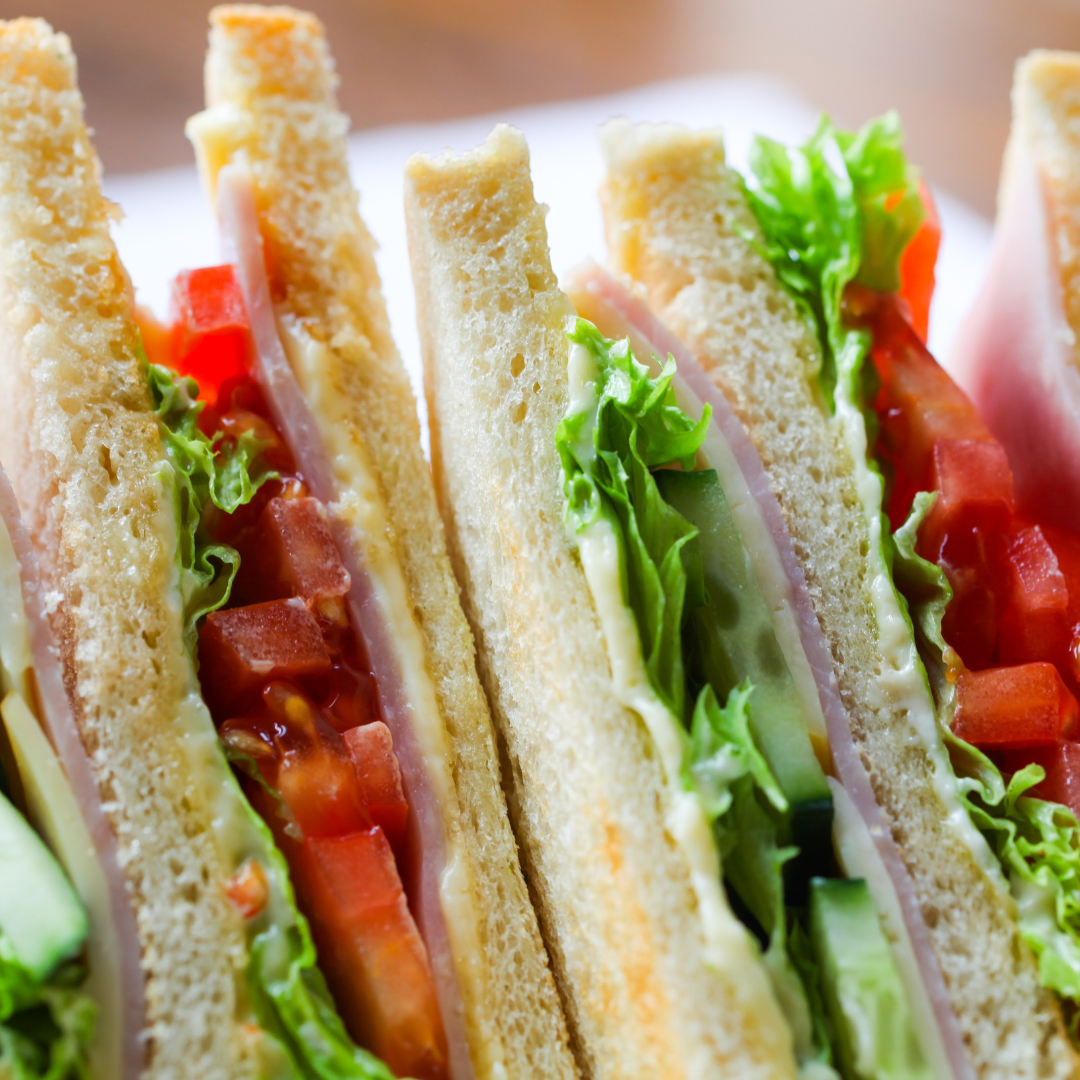 Assortment of fresh sandwiches from The Social Cafe in Emerald QLD 4720 – available for catering and takeaway.