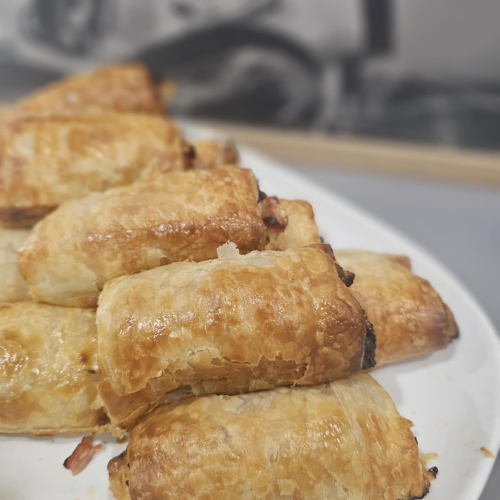 Mini Puffy Dogs finger food from The Social Cafe in Emerald QLD 4720 – available for catering with minimum orders.