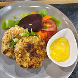 Salmon Patty and salad