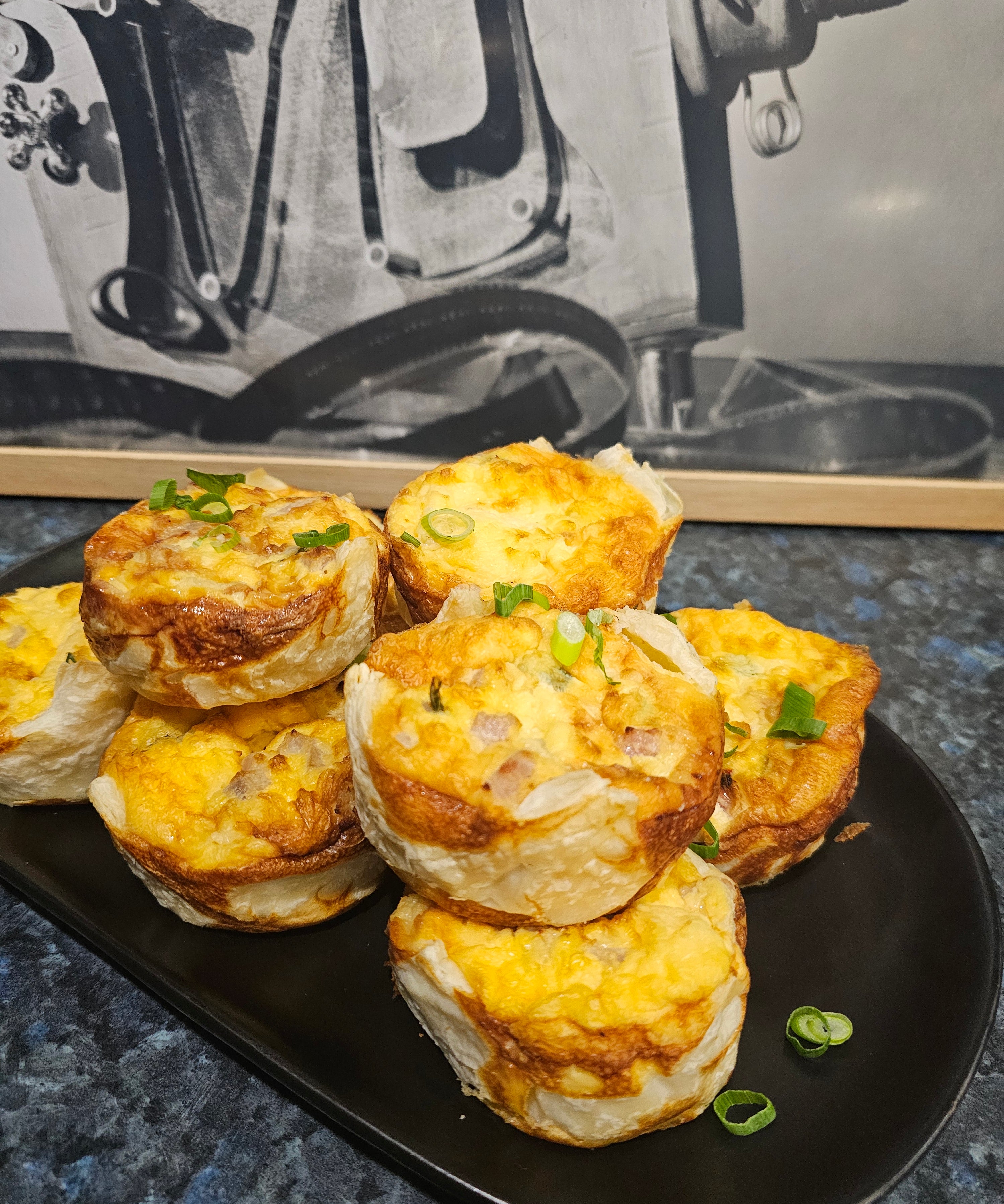 Mini quiche with fresh garden salad from The Social Cafe in Emerald QLD 4720 – perfect for catering and light lunches.