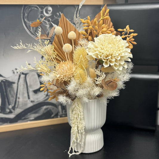 Large Beige and Cream Flower Dried Arrangement