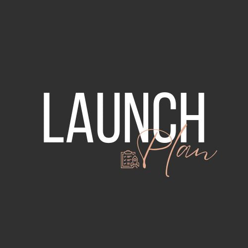 The image features the words 'LAUNCH Plan' on a dark background, indicating a service related to planning a launch, with a stylized letter 'P' in the place of the usual text.