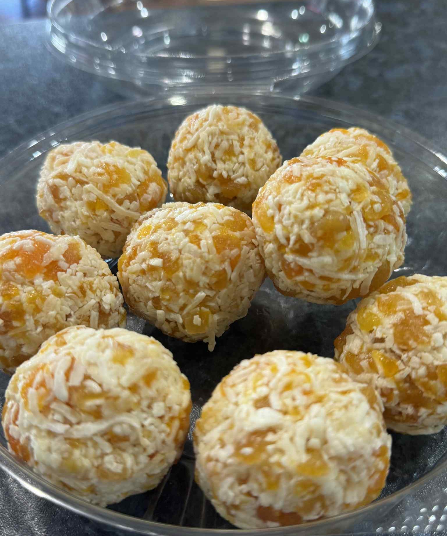 Homemade apricot balls from The Social Cafe in Emerald QLD 4720 – ideal for catering, parties, and morning teas.
