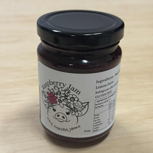 300g Raspberry Jam - Mrs Macks Jams