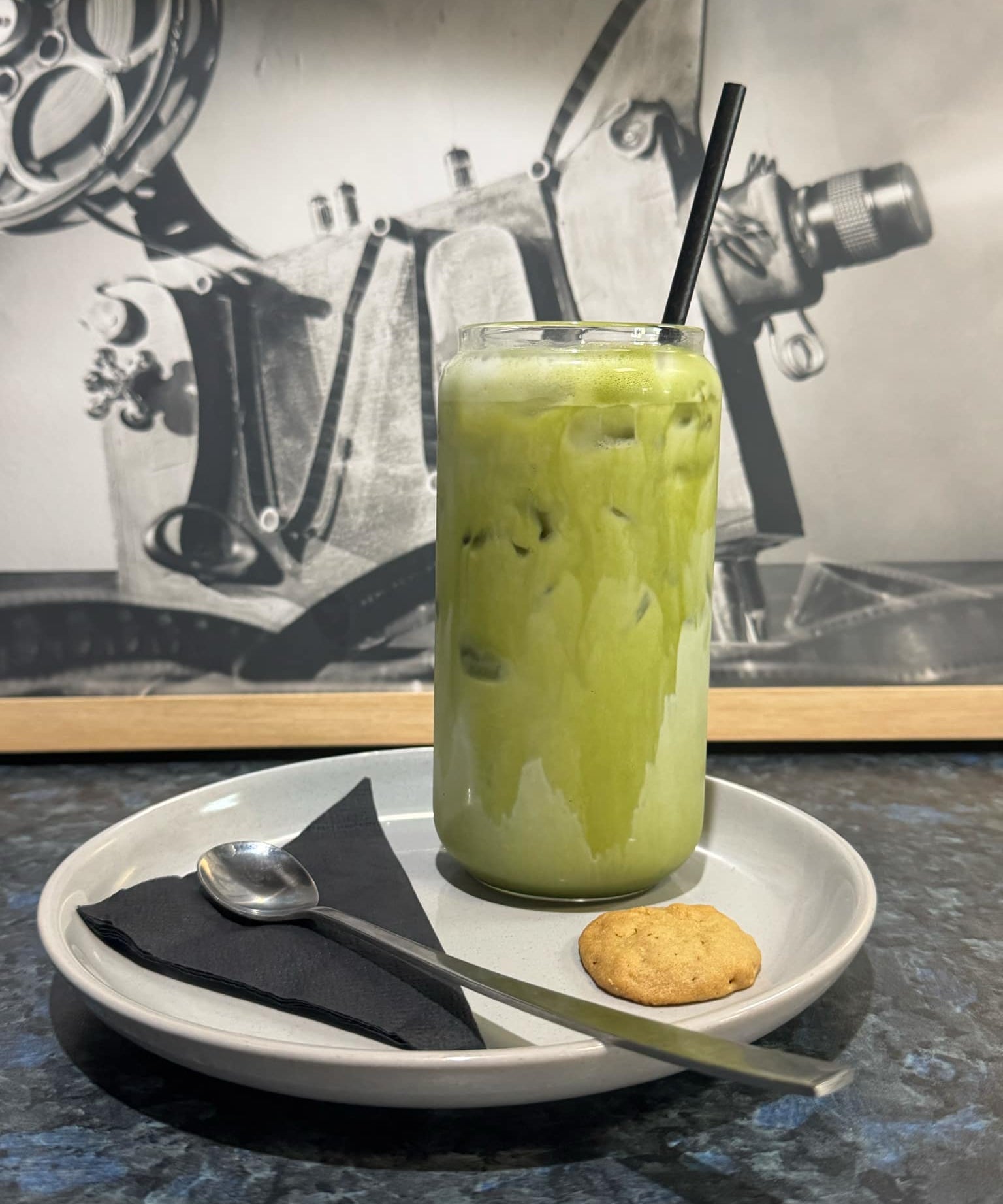Iced matcha latte from The Social Cafe in Emerald QLD 4720 – refreshing takeaway or dine-in drink.