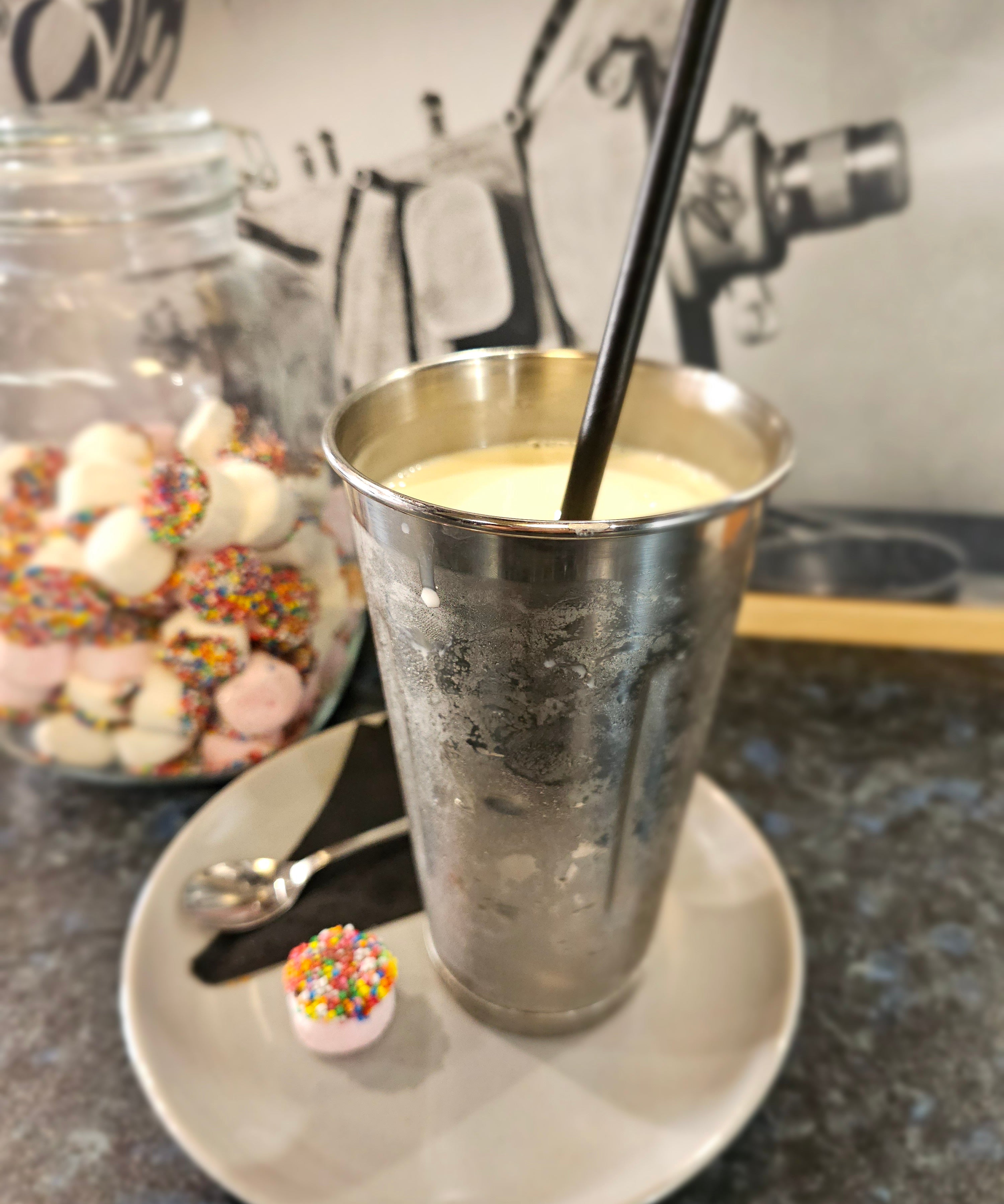 Large milkshake from The Social Cafe in Emerald QLD 4720 – available for takeaway or dine-in.