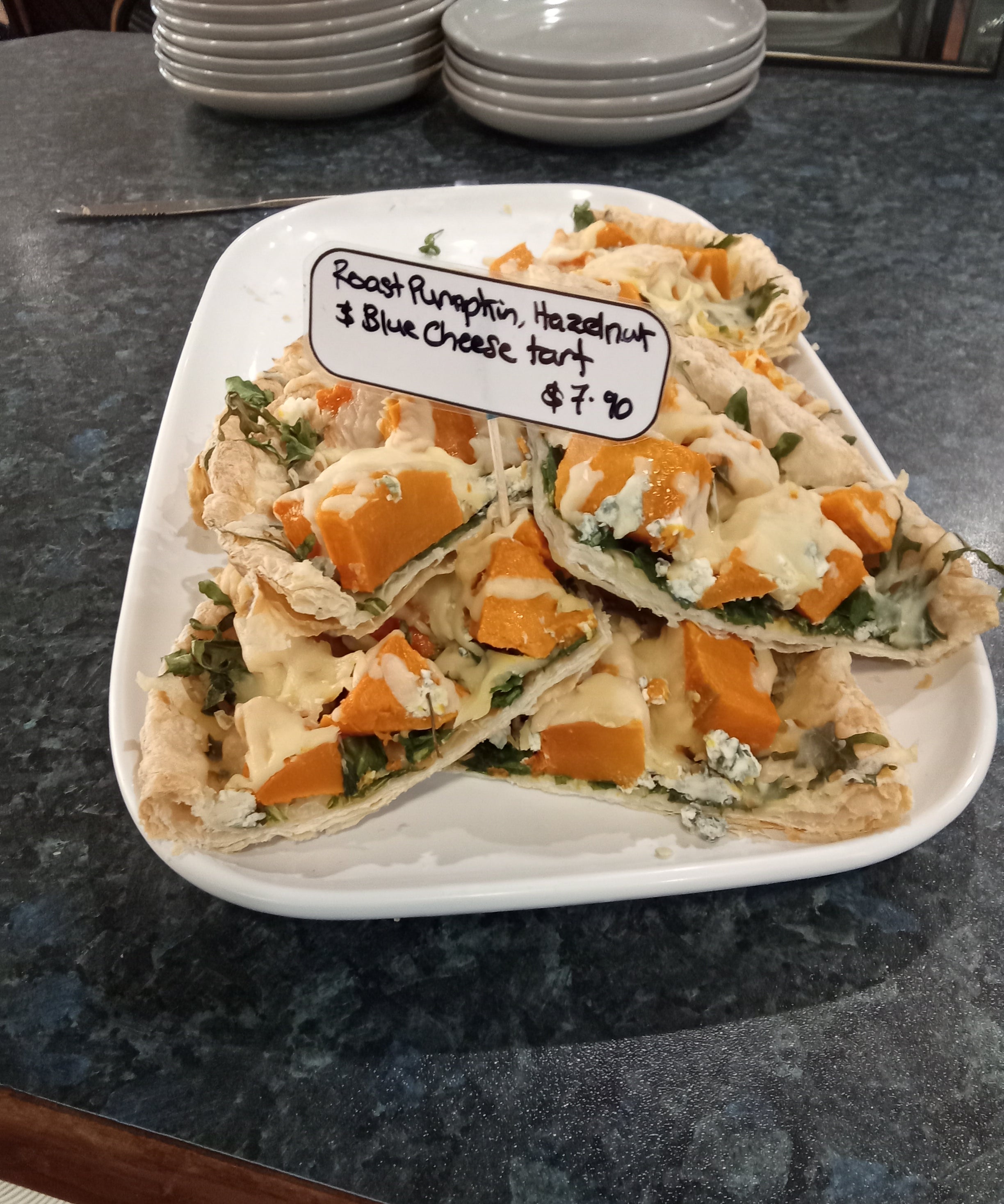 Homemade tart from The Social Cafe in Emerald QLD 4720 – available for takeaway and dine-in.